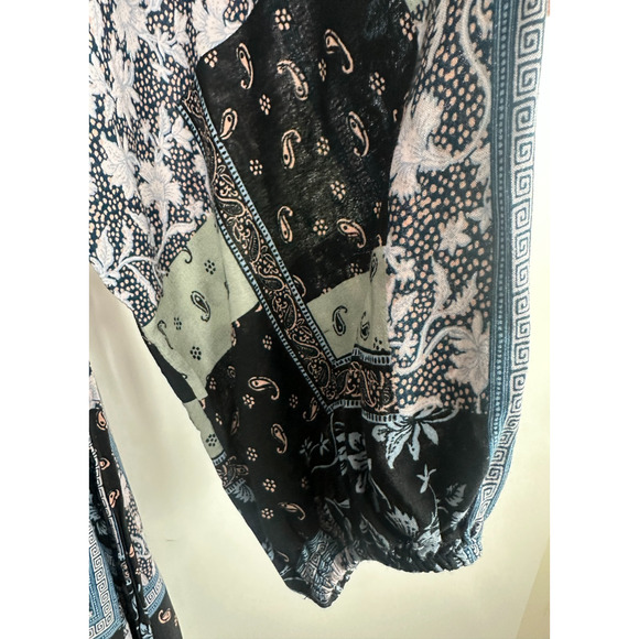 Aveology City Chic Patch Print Floral Maxi Dress Plus Size 20 Boho Peasant Folk - Picture 8 of 13